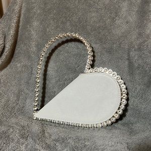 White heart shaped bag